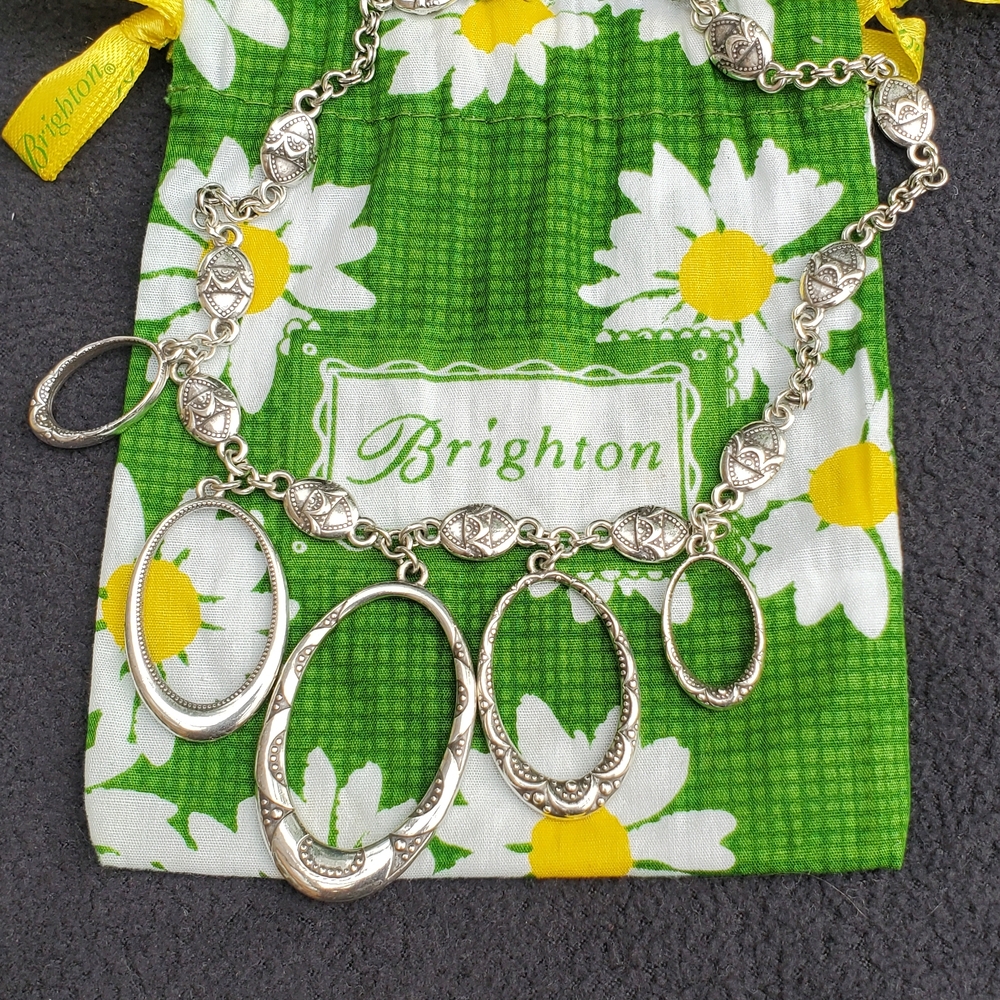 Brighton Silver Necklace with Oval Pendants